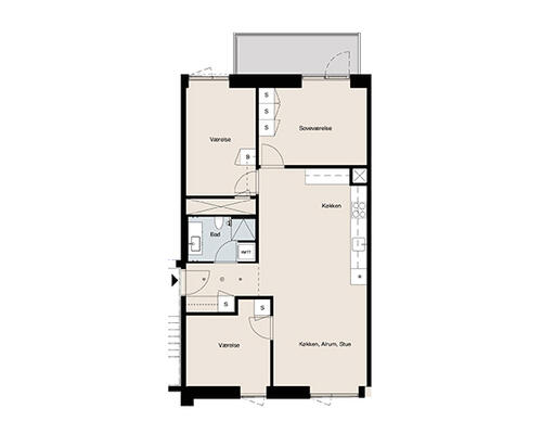 4 værelses lejlighed i CobraHave