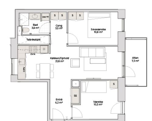 3 værelses lejlighed i Nørresundby