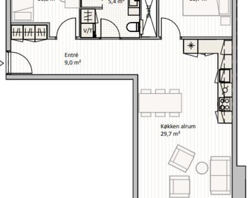 3 værelses lejlighed i Aalborg