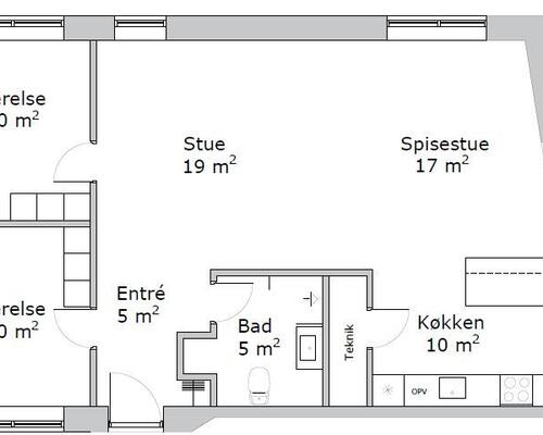 Nybyggeri, 3 værelses lejlighed