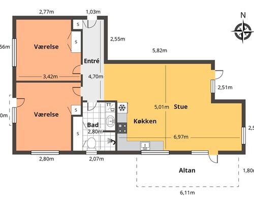 3 værelses lejlighed i Odense C