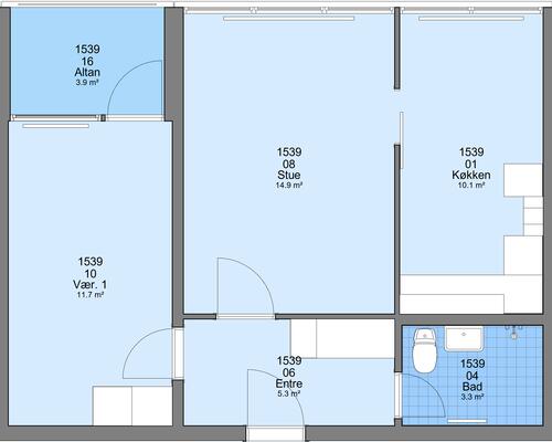 2 værelses lejlighed i Frederikshavn