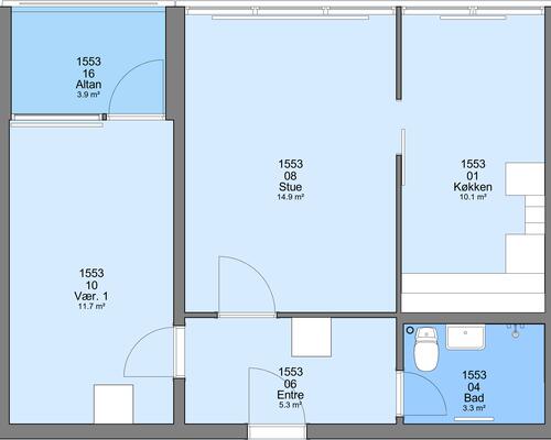 2 værelses lejlighed i Frederikshavn