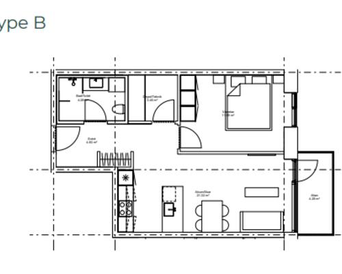 Lys 2. værelses på øverste etage