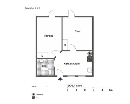 2 værelses lejlighed i Odense S