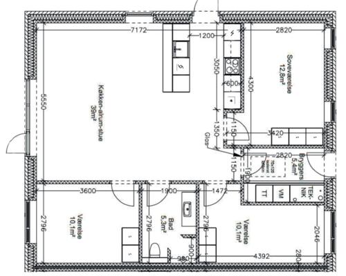 4 vær rækkehus i ét plan udlejes