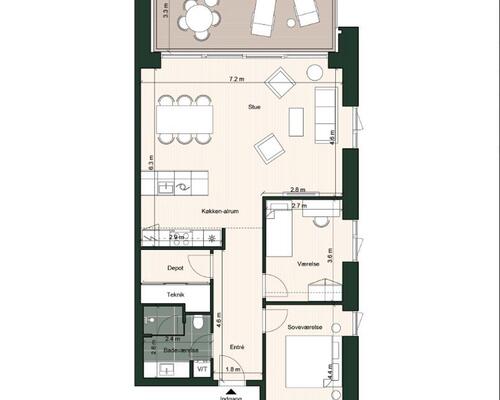 2 værelses lejlighed i Odense C