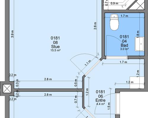 2 værelses lejlighed i Randers NV