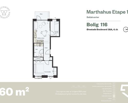 3 værelses lejlighed i København S