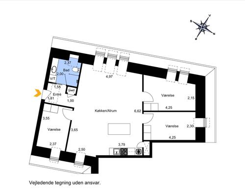 4 værelses lejlighed i Skælskør