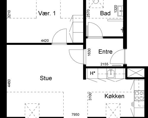 2 værelses lejlighed i Silkeborg