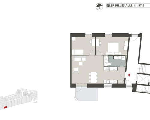 3 værelses lejlighed i København S