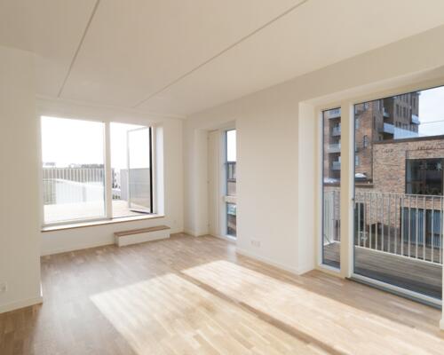 Penthouse-bolig med stor tagterrasse