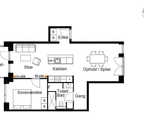 2 værelses lejlighed i København Ø