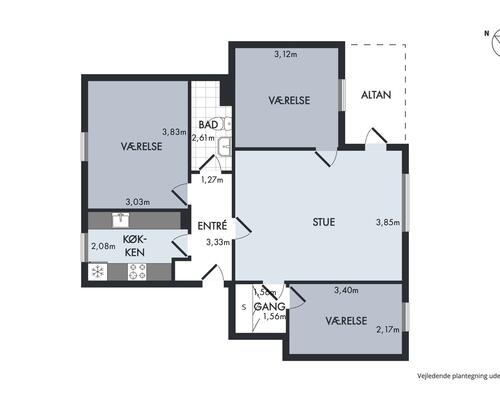3 værelses lejlighed i Randers NV