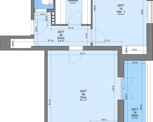2 værelses lejlighed i Randers