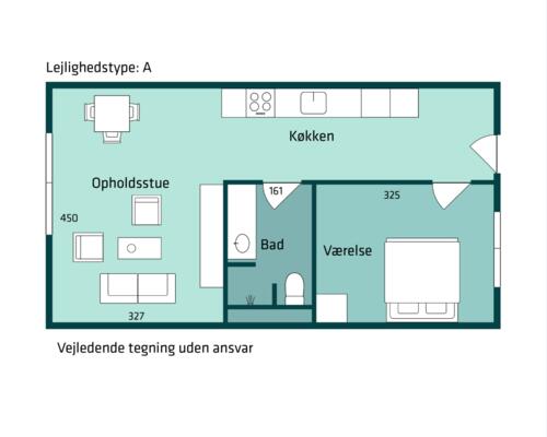 2 værelses lejlighed i Århus V