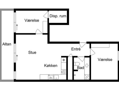 3 værelses lejlighed i København S