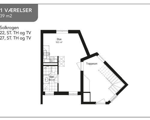 1 værelses lejlighed i Løgstør