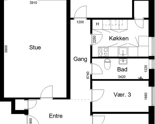 5 værelses lejlighed i Aabenraa