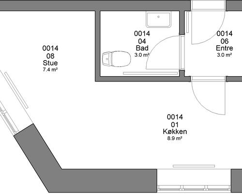 1 værelses lejlighed i Haderslev