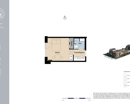 1 værelses lejlighed i København S