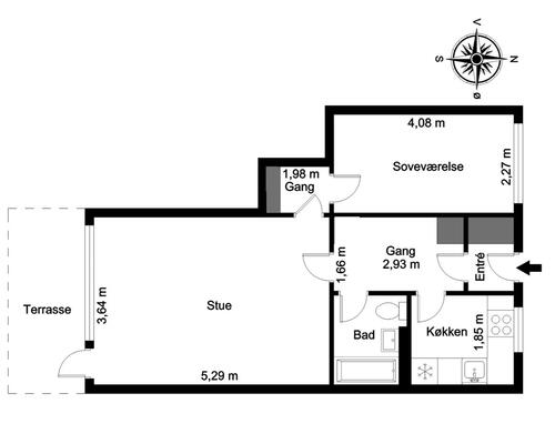 1 værelses lejlighed i Viborg