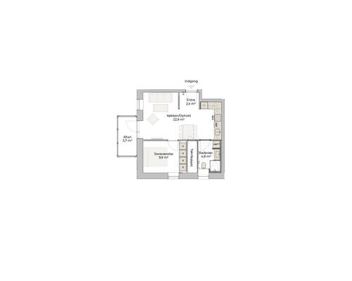 2 værelses lejlighed i Risskov