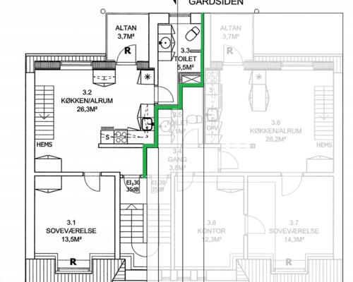 2 værelses lejlighed i Horsens