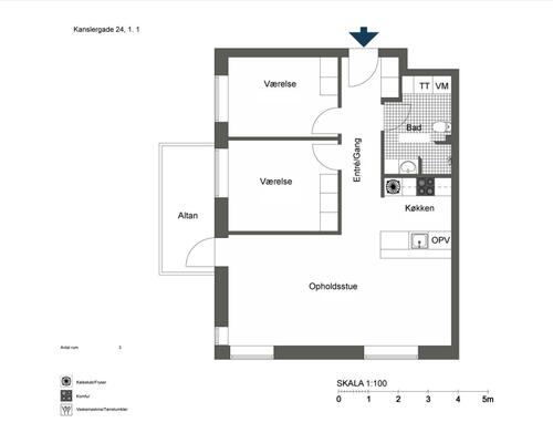 3 værelses lejlighed i Odense C