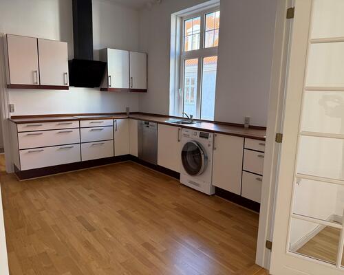 166 m² lækker lejlighed midt i gågagen med elevator og alten