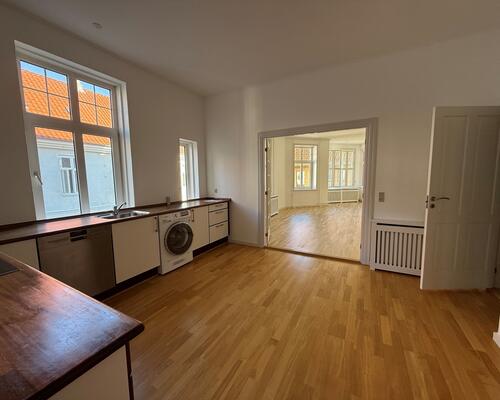 166 m² lækker lejlighed midt i gågagen med elevator og alten