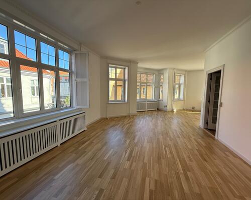 166 m² lækker lejlighed midt i gågagen med elevator og alten