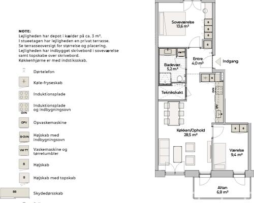 3 værelses lejlighed i Risskov