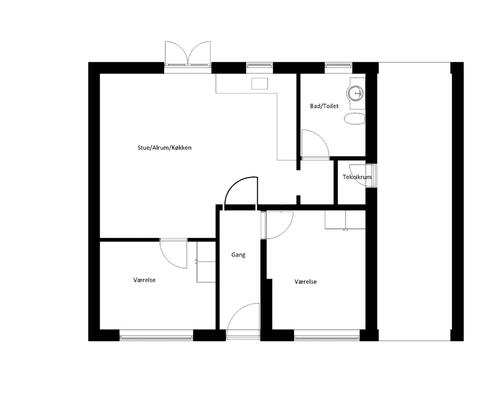 3 værelses lejlighed i Hovedgård