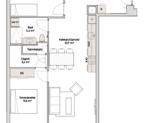 3 værelses lejlighed i Nørresundby