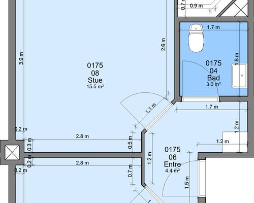 2 værelses lejlighed i Randers NV