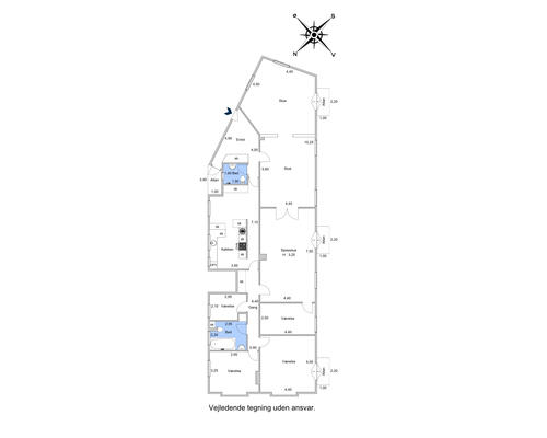 7 værelses lejlighed i København Ø