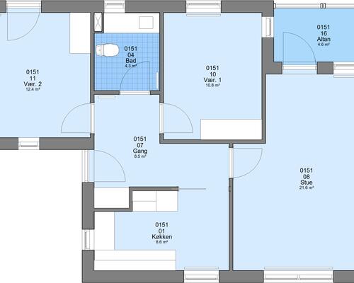 3 værelses lejlighed i Viborg