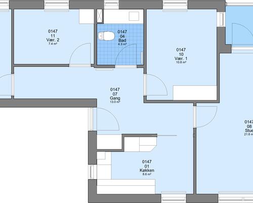 4 værelses lejlighed i Viborg