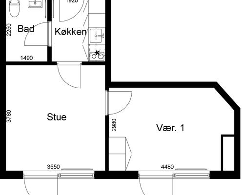 2 værelses lejlighed i Viborg