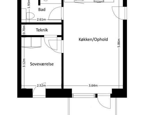 2 værelses lejlighed i Risskov