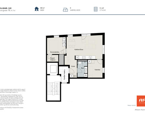 3 værelses lejlighed i Odense C