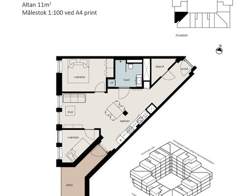 3 værelses lejlighed i Albertslund