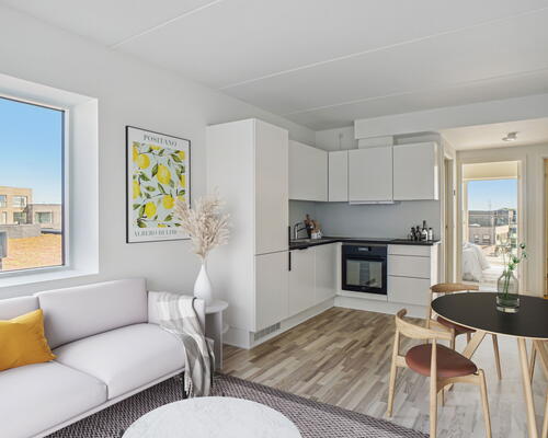 Egedal stationsby - Lys og moderne 2 vær. lejebolig med hele to altaner