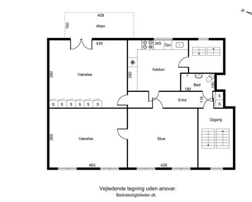 Moderniseret 3-værelses lejlighed i Jyllandsgade med altan