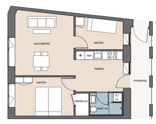 3 værelses lejlighed i Aalborg