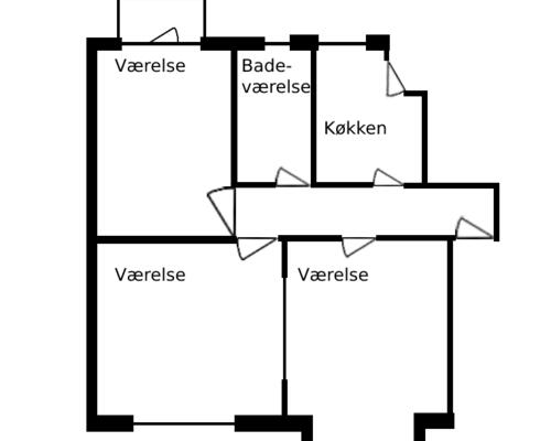 3 værelses lejlighed i Århus C