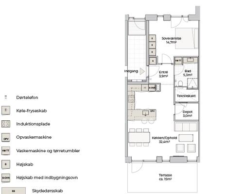 2 værelses lejlighed i Risskov