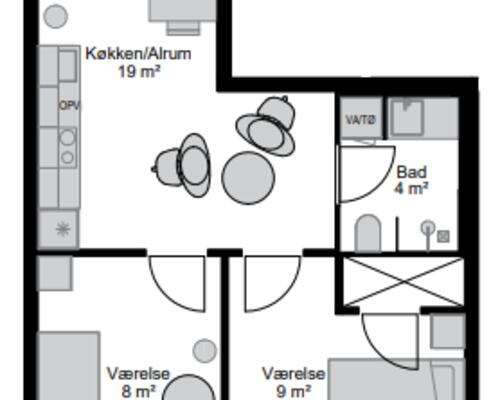 3 værelses lejlighed i Aalborg